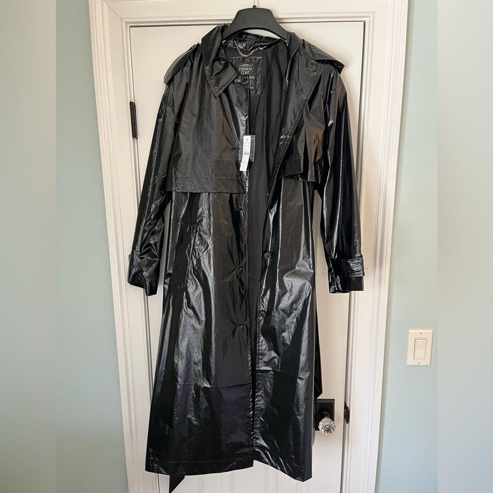 J. Crew Rain or Shine Trench Coat Black Size Small NWT - Picture 6 of 9